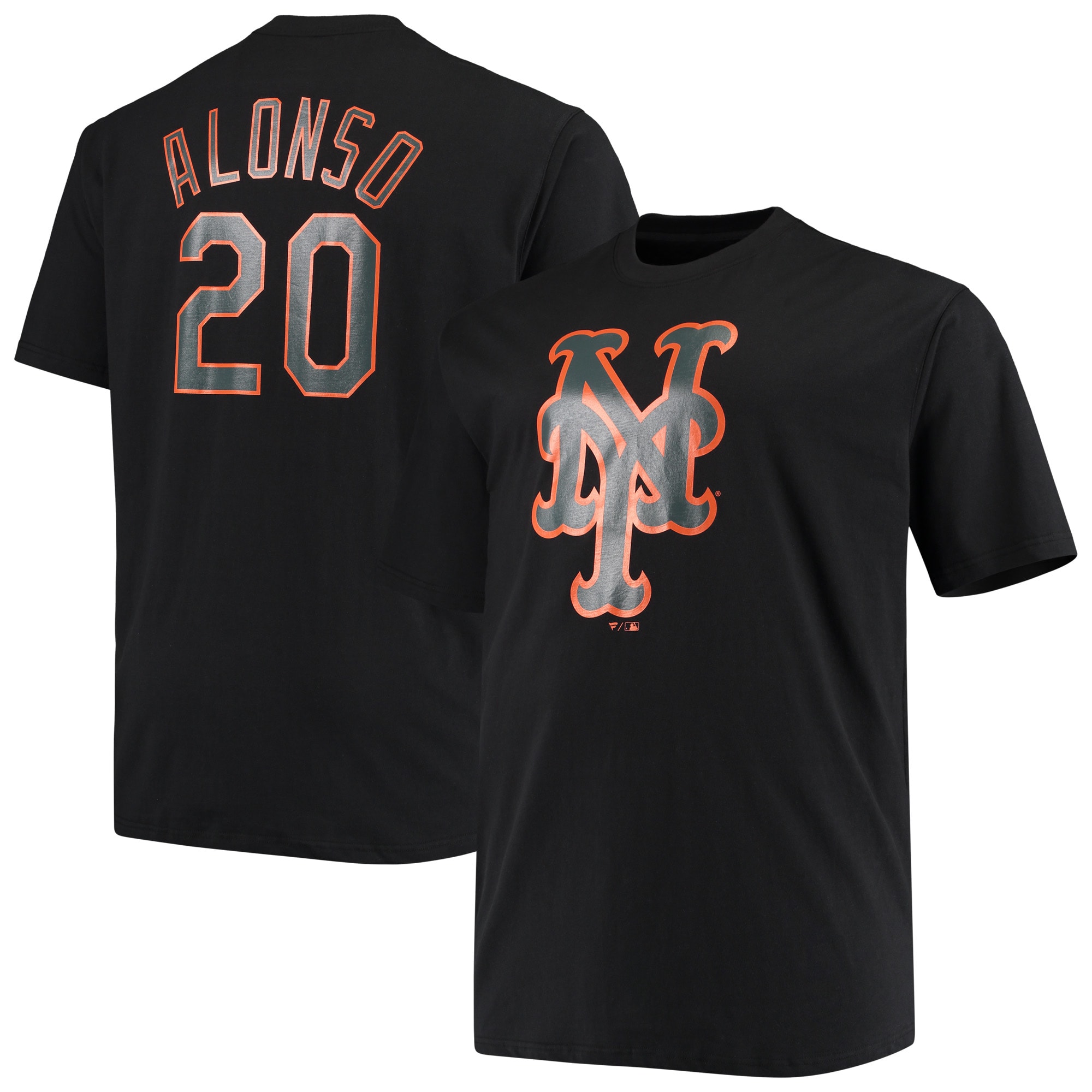 Men's Fanatics Pete Alonso Black New York Mets Big \u0026 Tall Wordmark Name \u0026 Number T-Shirt